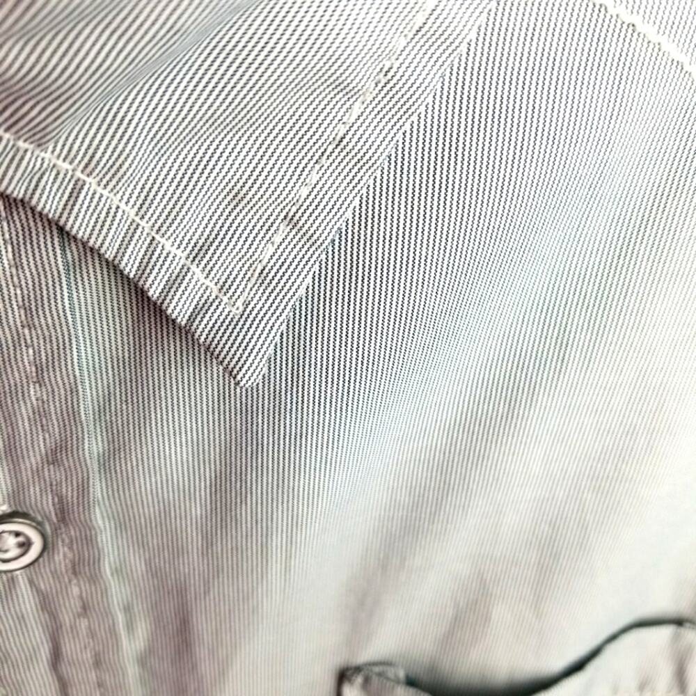 Broken Threads Men's Size L Gray & White Striped … - image 4